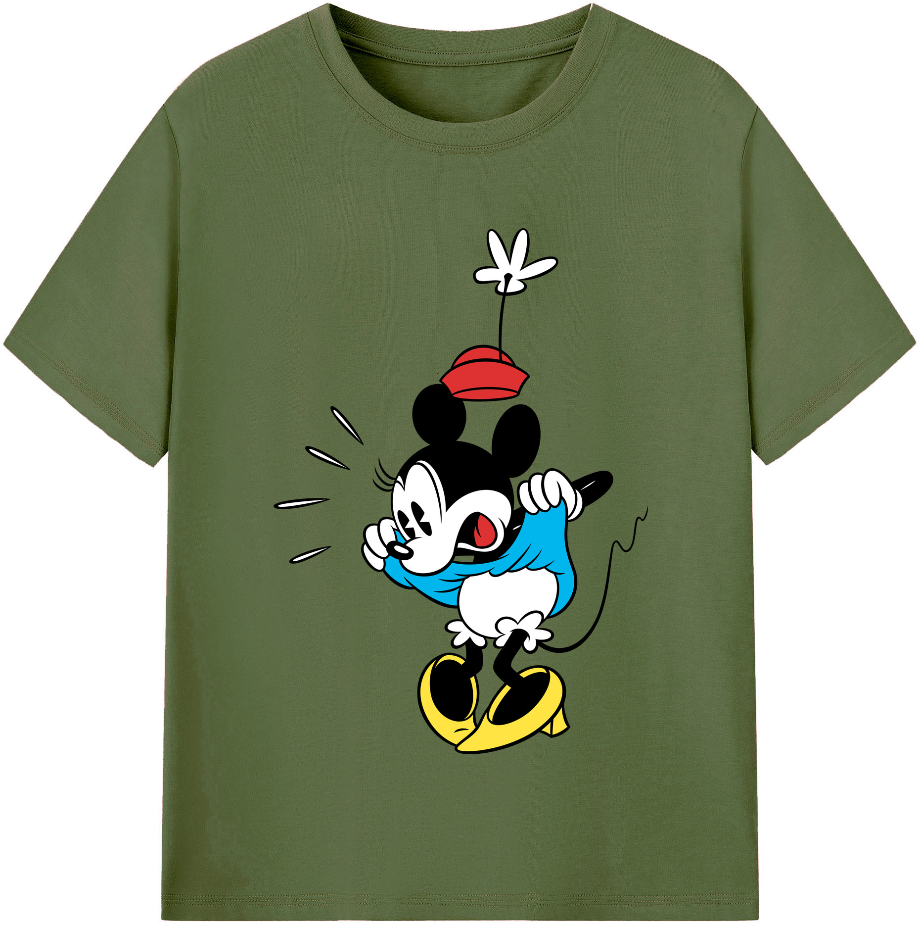 （画像用） ミッキーマウス Mickey Mouse 綿100％半袖Tシャツ（フロントプリント）